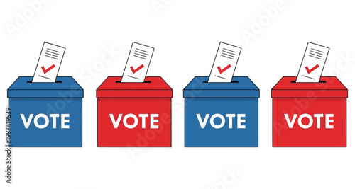United States election voting boxes during a campaign