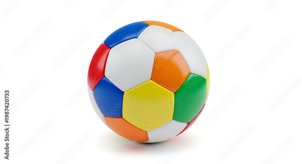 Obraz premium Colorful soccer ball isolated on white background.