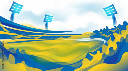 Stadium lights on sports field.