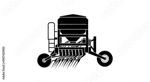 Seed spreader tractor attachment for farm equipment and agriculture machinery