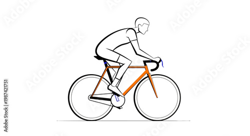 Cyclist on road bike dynamic vector illustration of sport and activity