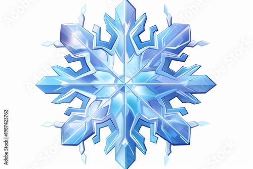 Blue ice crystal design representing winter power and cold temperature
