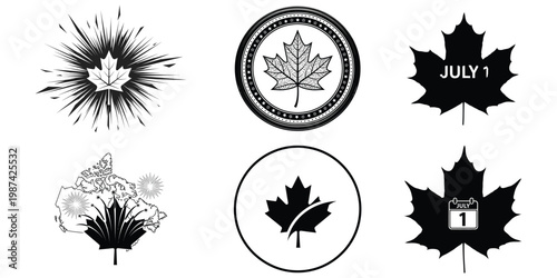 Canada day emblems maple leaf patriotic symbols for july 1st celebrations
