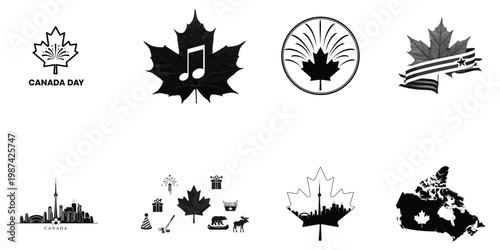 Canada day celebrations iconic maple leaf patriotic symbols for july 1st