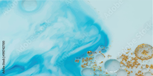 Abstract fluid art background with teal and white swirls a modern marble texture for wallpapers and graphic design projects