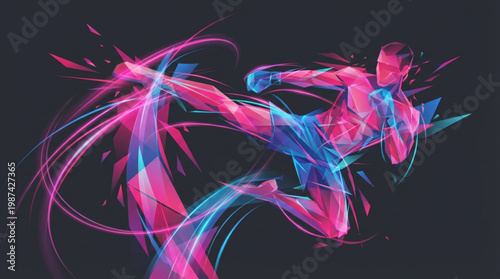 Vibrant colorful abstract swirling motion.