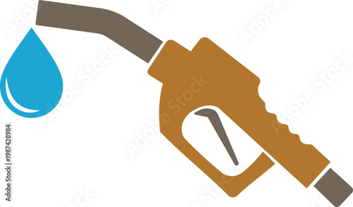 Fuel nozzle icon petrol pump nozzle, gasoline dispenser, diesel filler gun symbols in black flat and line style vector, energy station equipment icon pack