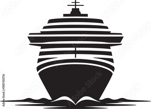 Large cruise ship sailing on ocean water