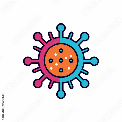 A vector illustration of an icon related to the human immune system. A virus in a flat style
