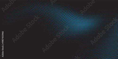 Digital circles of blue glowing dots. Information particles in a neural network. Big data visualization into cyberspace. Vector illustration.