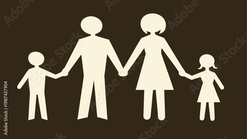 Family holding hands in a line formation