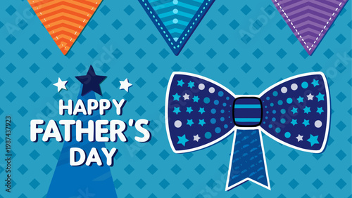 Happy father's day celebration with decorative bow tie and gift box