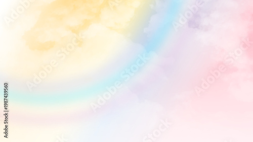 Dreamy Pastel Sky with Soft Colorful Clouds. Delicate Cloudscape with Warm and Cool Pastel Colors
