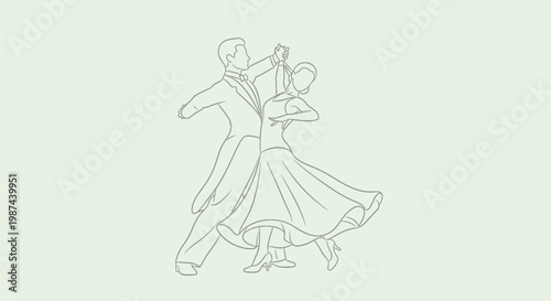 Elegant ballroom dancers in a graceful pose showcasing their refined movements.