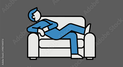 Relaxed person lounging on a comfortable sofa.