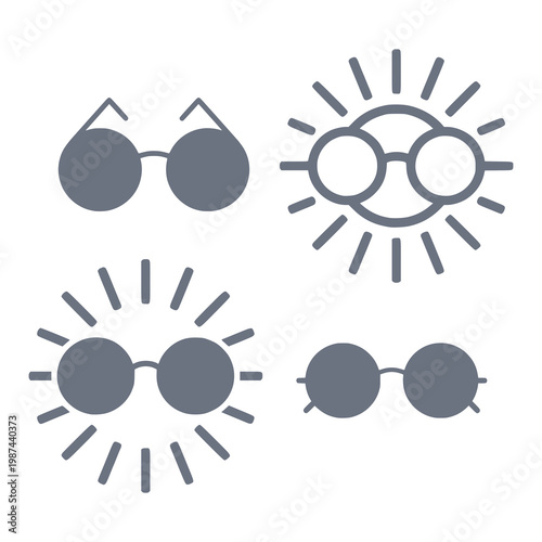 Minimal sunglasses icon with simple lenses and frame. Clean flat SVG design ideal for summer, fashion, travel, and lifestyle-related graphics.
