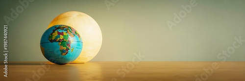 Globe with light and shadow representing earth environment and global concept