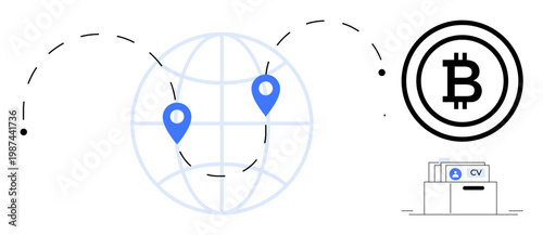 Cryptocurrency concept. Cryptocurrency enabling global transactions and decentralized systems. Cryptocurrency for data storage, blockchain, job recruitment, and digital finance