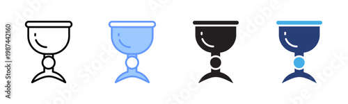 Goblet icon set multiple style collection
