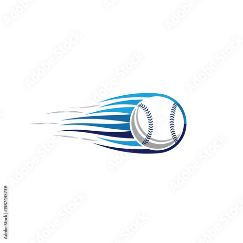 Dynamic Baseball Motion Graphic with Speed Lines.