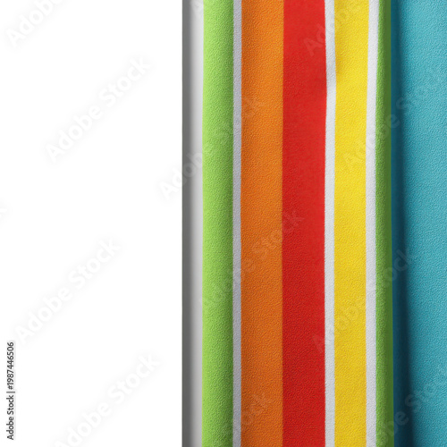 Vertical striped beach towel with vibrant color pattern