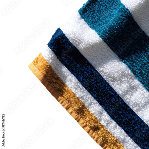 Blue striped towel with bold soft fabric texture