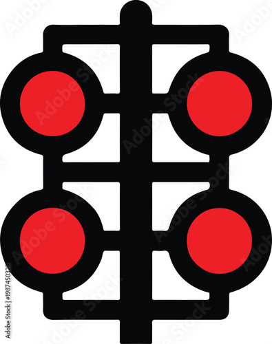 Railway crossing sign icon