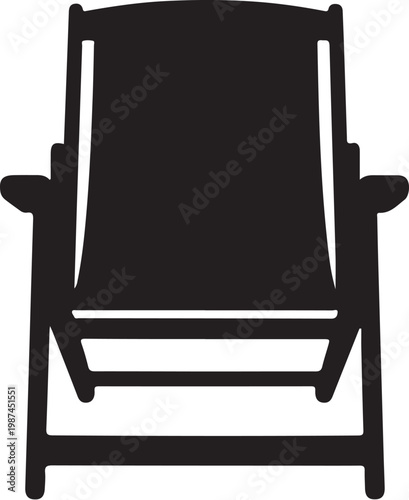 Black chair, reclining chair, armchair, vector icon