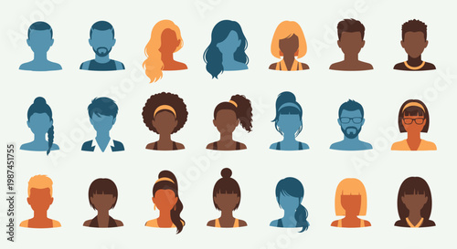 Diverse collection of human avatars representing various people.