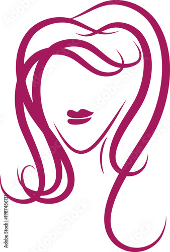 Frau Gesicht Logo, Haare, Friseur, Makeup Logo