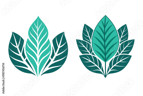 Eco Leaf Vector Illustration with Geometric Design