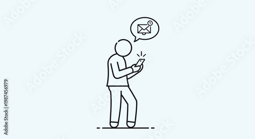 Person checking phone with new message notification.