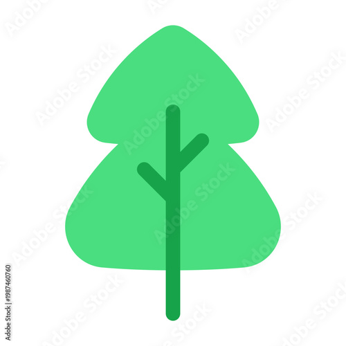 Pine Tree Color Icon, Evergreen Conifer Symbol, Forest Nature Green Park Tree, Christmas Tree Vector Illustration