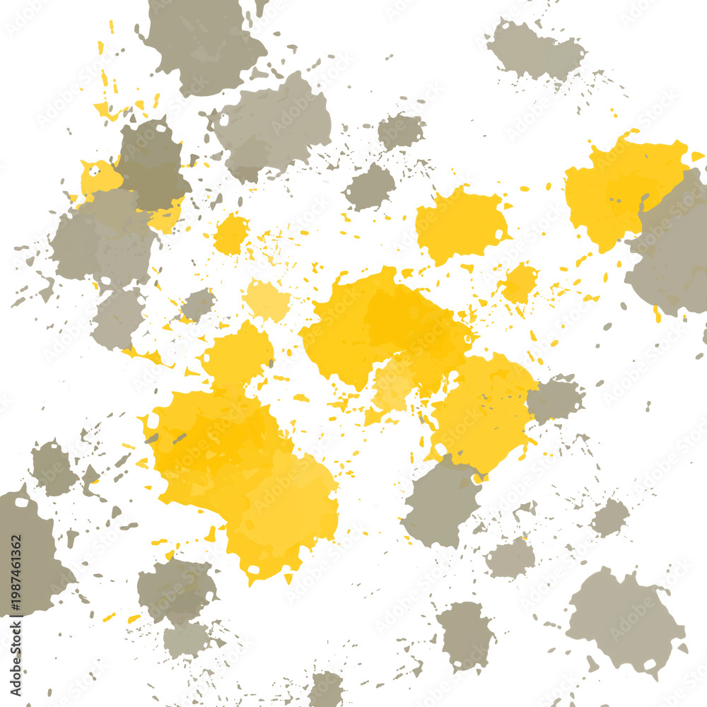 Obraz premium Yellow and Splatter Brush stroke illustration art