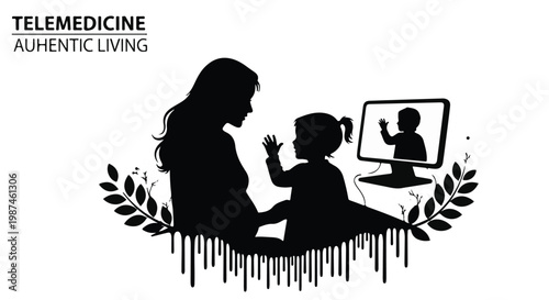 Telemedicine mother and child video call online consultation