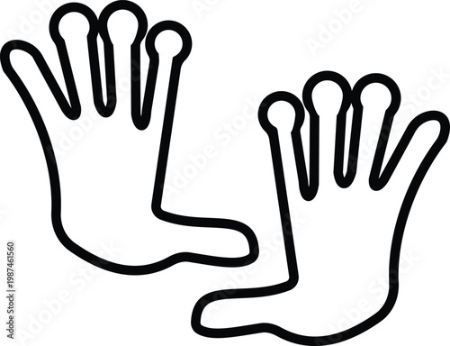 Lemur paw footprint icon set collection group, primate pawprint track footprint symbol vector pack, wildlife animal mark, flat and line style black icons isolated on transparent background