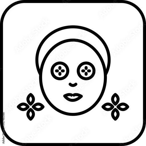 Spa Eye Treatment Line Icon, Spa Eye Treatment Outline Icon, Spa Eye Treatment Simple Icon