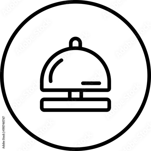 Desk Bell Line Icon, Desk Bell Outline Icon, Desk Bell Simple Icon