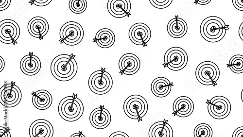Fotografie Seamless pattern of business goal concept vector illustration