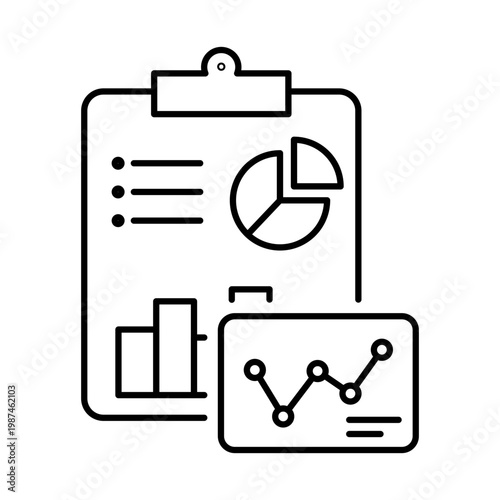 Descriptive Analytics Icon, Summarizing Historical Performance Data for Clear Reporting, Supporting trend review, measurement, and business evaluation