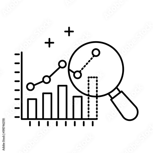 Predictive Analytics Icon, Forecasting Trends and Outcomes from Historical Data, Supporting proactive planning, risk reduction, and strategy
