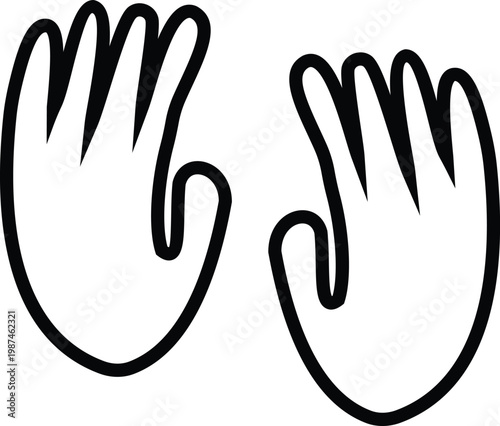 Monkey paw footprint icon set collection group, primate handprint track footprint symbol vector pack, wildlife animal mark, flat and line style black icons isolated on transparent background