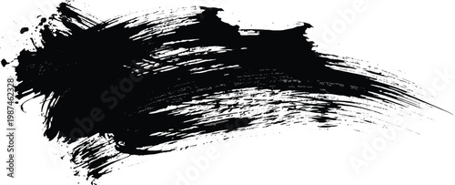 Abstract Black Brush Stroke Grunge Texture - Artistic and Raw Visual Element