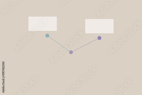 Minimal connection diagram with nodes and linking lines in clean flat vector style for modern UI interface concepts and system flow visualization use