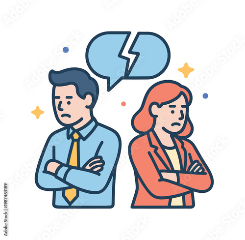 Office conflict and workplace disagreement between colleagues in a professional environment highlighting tension and miscommunication affecting productivity, two