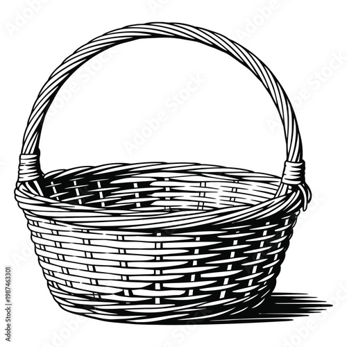 empty basket vector illustration