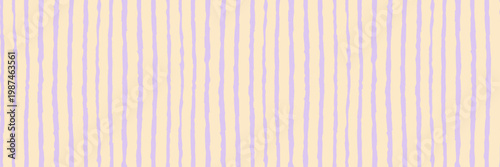 Watercolor baby stripe pattern with soft lavender wave line stripes on beige background, seamless hand painted texture. Ideal for fabric, wallpaper. Drag to swatches panel to use.