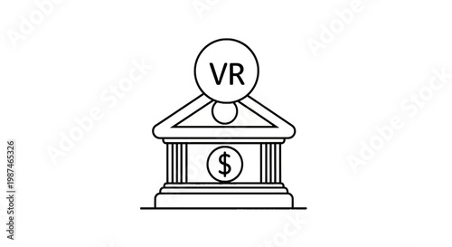 Virtual Reality Bank Concept Vector Illustration