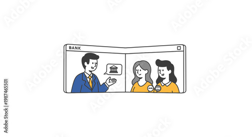 Online banking consultation with professional advisor via video call