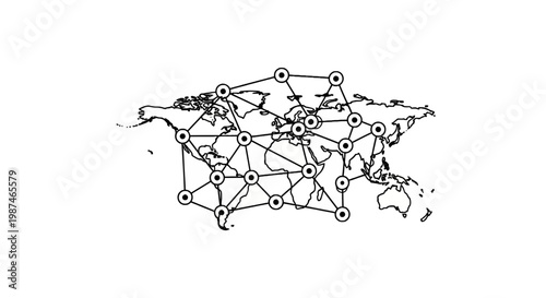 Global Network Connectivity World Map Vector Illustration